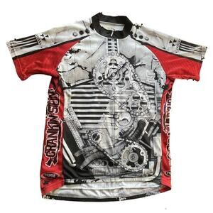 Primal Wear Crankin'Stein Frankenstein Half Man Half Machine Cycling Jersey XL M